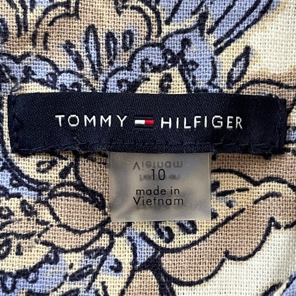 Tommy Hilfiger Linen Blend Sleeveless Provincial Paisley Shift Dress Size 10 - Picture 11 of 14